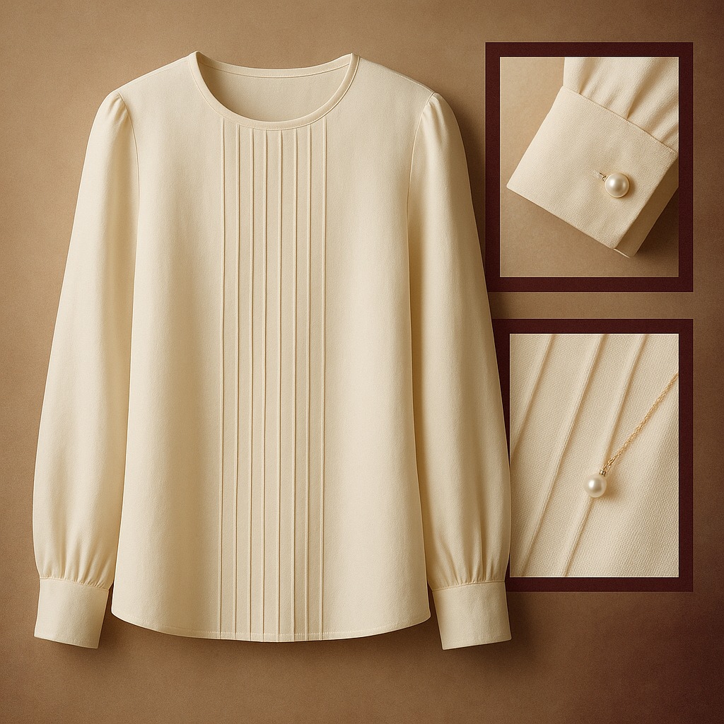 Ivory Pleat Blouse